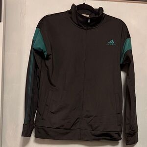 adidas Black and Teal Kids Jacket